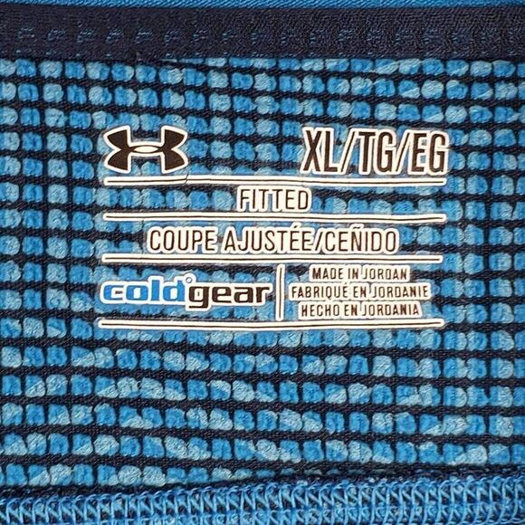 Under Armour UA Cold Gear Quarter Zip Pullover Blue Men's Size XL Fitted - Picture 7 of 8